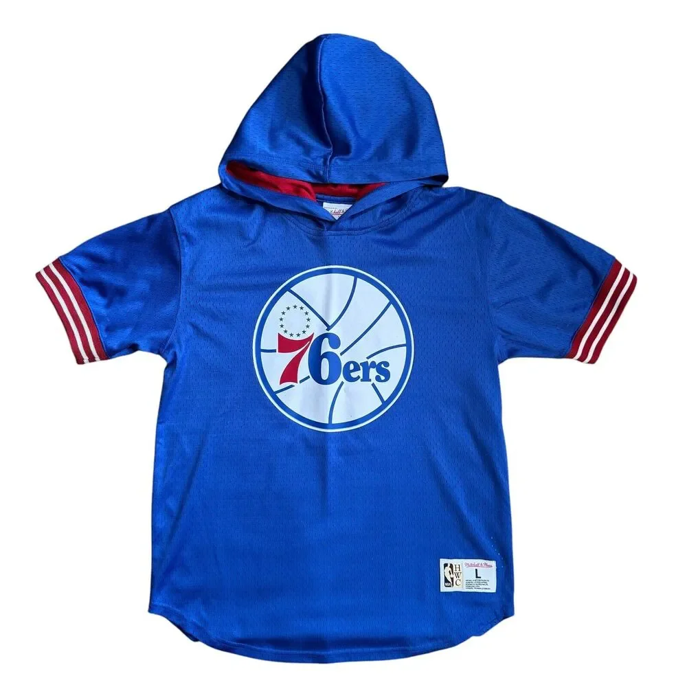 Mitchell & Ness Philadelphia 76ers JERSEY HOODIE Youth Boys NBA Large 14/16